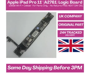 Apple iPad Pro 11" (A2761)Logic Board 128Go Wi-Fi Cel pour pièces uniquement pas de retour - Photo 1/7