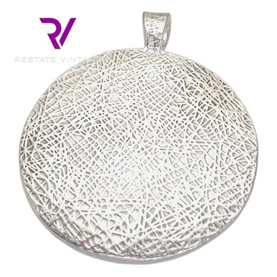 Colgante redondo modernista muy grande de ley electroforma Israel como nuevo o paz Foto 1 de 4