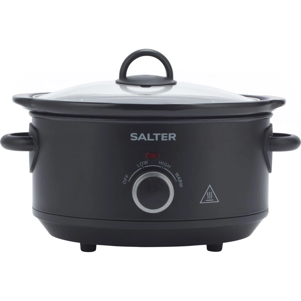 Salter Kuro 3.5L Slow Cooker 3 Heat Settings/Keep Warm for Family Cooking 200W