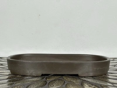 "Olla bonsái ovalada sin esmaltar Tokoname japonesa de segunda mano - 7,25"" por 4 3/8""" Foto 1 de 4