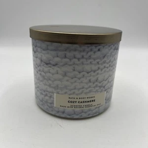 bath and body works cozy cashmere 14.5 Oz Natural Essential Oils 3 Wick Candle  - Picture 1 of 4