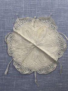 Vintage Battenberg Spitze Dinner Roll Korb Liner Wärmer Handarbeit Landhaus Kern - Bild 1 von 4