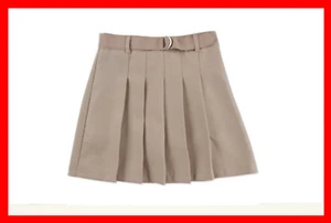 George Girls' PLUS School Uniforms, Belted Pleated Scooter Beige Size 12.5 - Picture 1 of 1