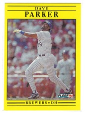 1991 Fleer #593 Dave Parker Milwaukee Brewers