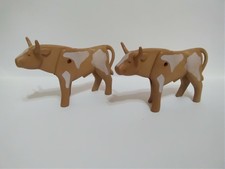 Playmobil Figures Lot Of 2 vintage cows bull 1976