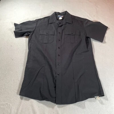 Camisa azul para hombre grande negra uniforme de aplicación de la ley bolsillos utilidad táctica Foto 1 de 4