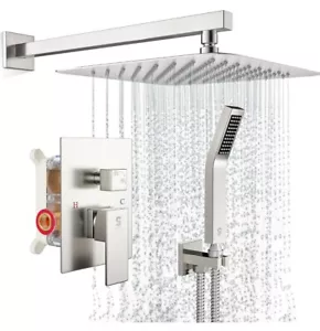 SR SUN RISE 12" Sistema de Ducha Mezclador de Lluvia Combo Set, Plateado - Imagen 1 de 4