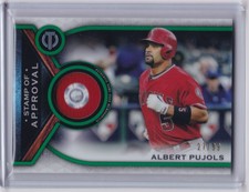 2021 Topps Tribute Stamp Of Approval Relic Green Albert Pujols - Angels 27/99