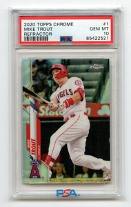 2020 Topps Chrome Refractor #1 MIKE TROUT PSA 10 GEM MINT Angels