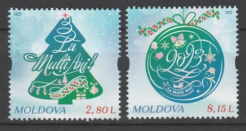 Moldova 2022 Christmas 2 MNH stamps Cover