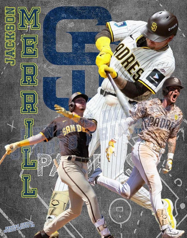 San Diego Padres Lithograph print of Jackson Merrill 2025 11 x 14 - Image 1 of 1