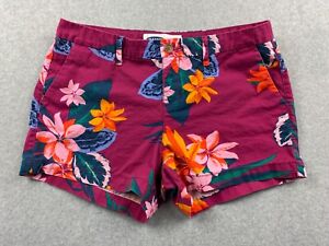 Old Navy Women's Size 6 w31 Burgundy Floral Everyday Chino Shorts