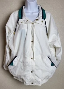 Vintage Be In The Current Seen Reversible Windbreaker Jacket Womens Size Large - Picture 1 of 11