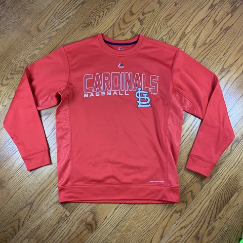 Majestic St Louis Cardinals MLB Mens Sweatshirt Graphic Logo Medium Red Baseball Cover