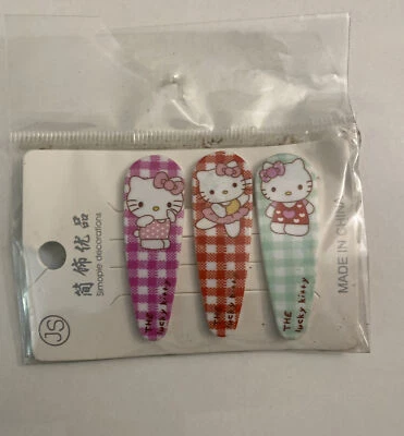 Juego de 3 pinzas para el cabello Hello Kitty horquilla horquilla joyería regalo Foto 1 de 2