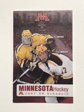 2007-08 Minnesota Gophers WCHA Hockey Pocket Schedule Blake Wheeler Kyle Okposo