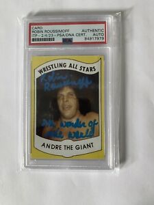 Robin Roussimoff Signed Andre The Giant, Japan Wrestling All-Stars Card PSA Auto