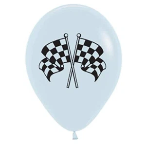 Car Racing Party Supplies Flags Fashion White Latex Balloons 6Pk V8 Supercars - Picture 1 of 1