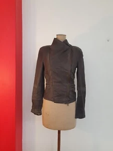 Chaqueta de Motociclista de Cuero CERRADA Vintage Barro Talla S - Imagen 1 de 17