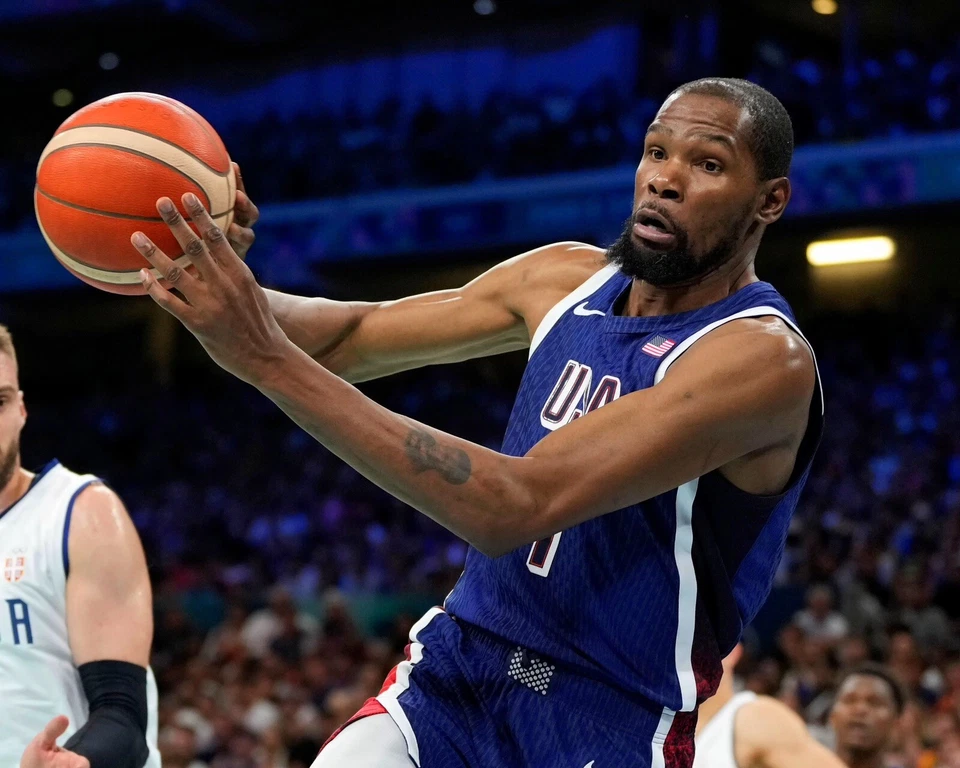 Foto 8x10 KEVIN DURANT 2024 Equipo Olímpico de París EE. UU. MVP NBA Oro Foto 1 de 1