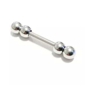 Four 6mm Balls 10g 7/8" (Fits 1/2" Piercing) Surgical Steel FRENUM Barbell. - Picture 1 of 6