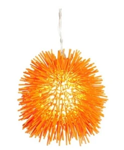 Varaluz Urchin Mini Pendant – Electric Pumpkin Orange – 9" Light - Picture 1 of 1