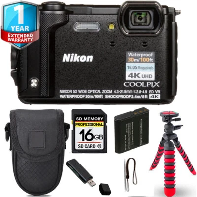 Nikon COOLPIX W300 Camera (Black) + Spider Tripod + Case+ 1 Yr Warranty - Image 1 of 4