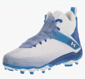 TACCHETTI CALCIO UNDER ARMOUR UOMO HIGHLIGHT HAMMER MC BIANCO BLU TAGLIA 11,5 NUOVI - Foto 1 di 8