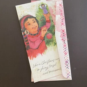Tarjeta de felicitación de citas de Navidad para niños nativos americanos de escuela india St Labre - Imagen 1 de 7