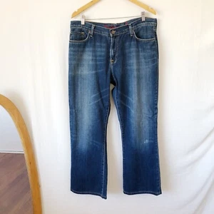 BEN SHERMAN Mens Jeans W36 L32 Dark Blue Wash Denim Relaxed Wide Leg - Picture 1 of 14