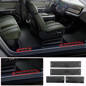 4 PIEZAS Protector escalonado panel de cubierta de umbral raspado de puerta para Rivian R1S R1T 2022+ - Imagen 1 de 9