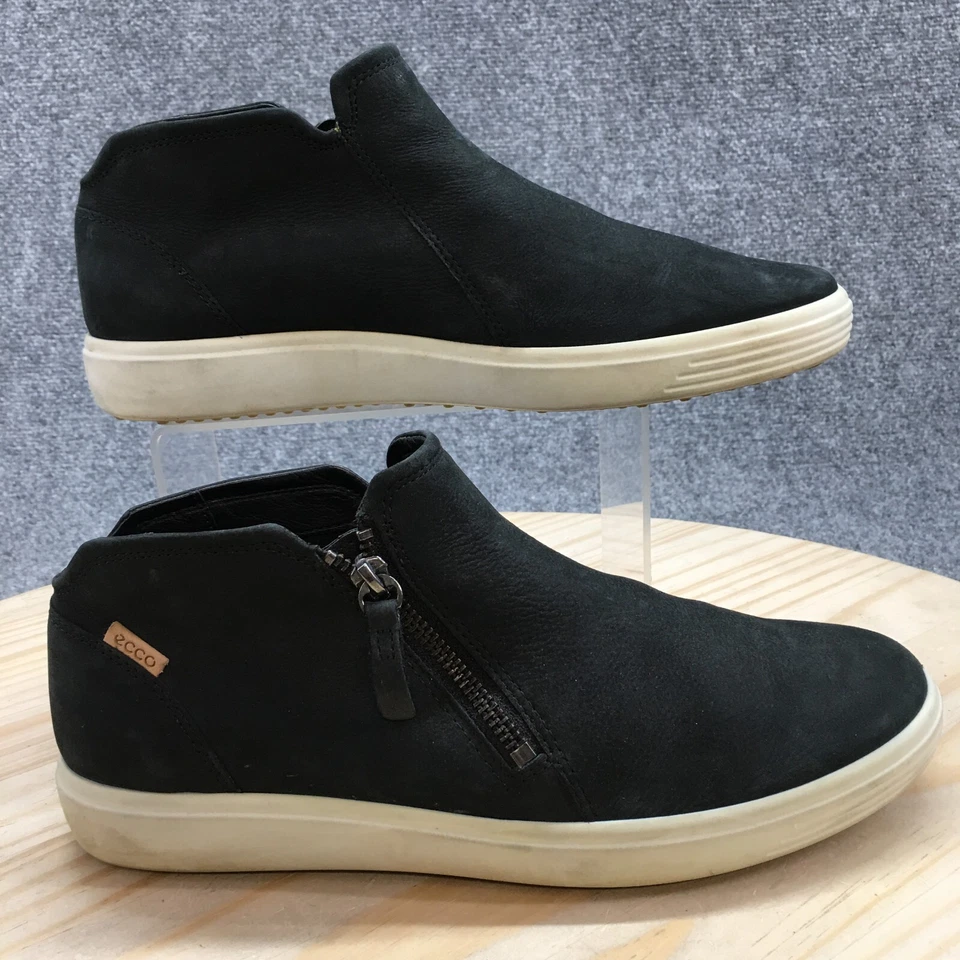 Ecco Botas Mujer 41 Suave 7 Botín Bajo Tenis Negro Cómodas Informales Puntera Redonda Foto 1 de 4