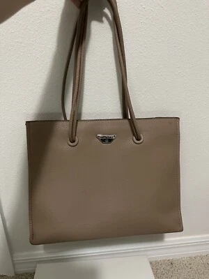 Bolsa tote Ellen Tracy Mauve blush nude alça dupla alça de nó - Imagem 1 de 4