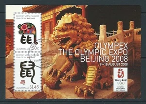 CHRISTMAS ISLAND 2008 YEAR OF THE RAT BEIJING 2008 OLYMPEX MINIATURE SHEET - Picture 1 of 1