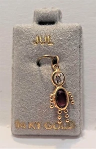14KT Gelbgold & Rubin Anhänger / Armband Geburtsstein Charm Rubinrot - NEU - Bild 1 von 5