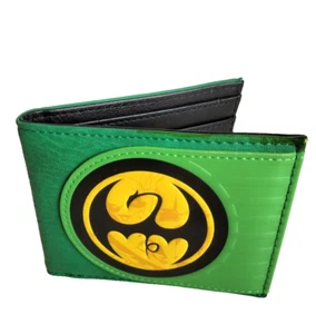 Iron Fist Symbol Bioworld Marvel Comics Bi-Fold Wallet Green Iron Fist Wallet - Picture 1 of 4