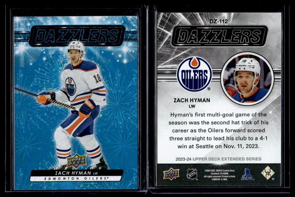2023-24 Upper Deck Extended Series Blue Dazzlers #DZ-112 Zach Hyman - Image 1 of 1
