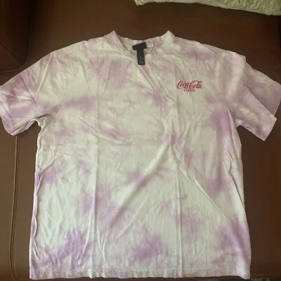 Camiseta H&M x Coca Cola Rosa Blanca Tie Dye Gráfica Adulto Talla L Foto 1 de 3