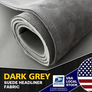 Foam Back Automotive Headliner Fabric Sunroof Upholstery Craft 79"x60" Dark Grey - Picture 1 of 16