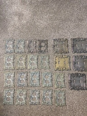 Vintage AmerTac Rose 1967 Metal 23 Pc Lot Switch Plate Wall Cover Classic Brass - Image 1 of 4