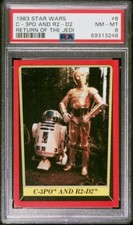 1983 TOPPS STAR WARS RETURN OF THE JEDI C-3PO AND R2-D2 #8 PSA 8