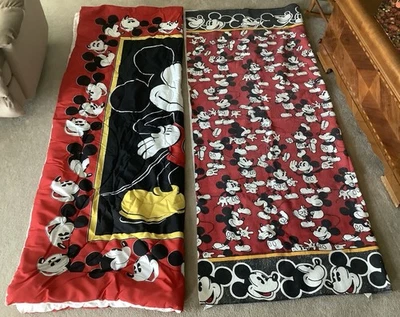 Vintage Disney Mickey Mouse Twin Bed Comforter 84" x 60" and Blanket - 84" x 68" - Image 1 of 4