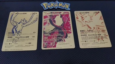 Moltres Zaptos Articuno - Gold Pokemon Cards - GX - Rare - Near Mint - Bild 1 von 4