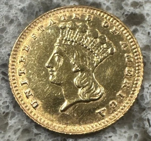 1887 Indian Head US Gold Dollar Coin - Picture 1 of 8