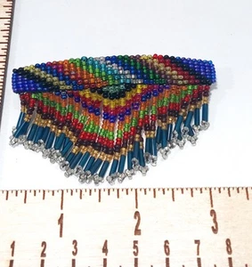 Southwest Style Beaded Fringe Hair Barrette Boho Chic Tassel - Picture 1 of 7