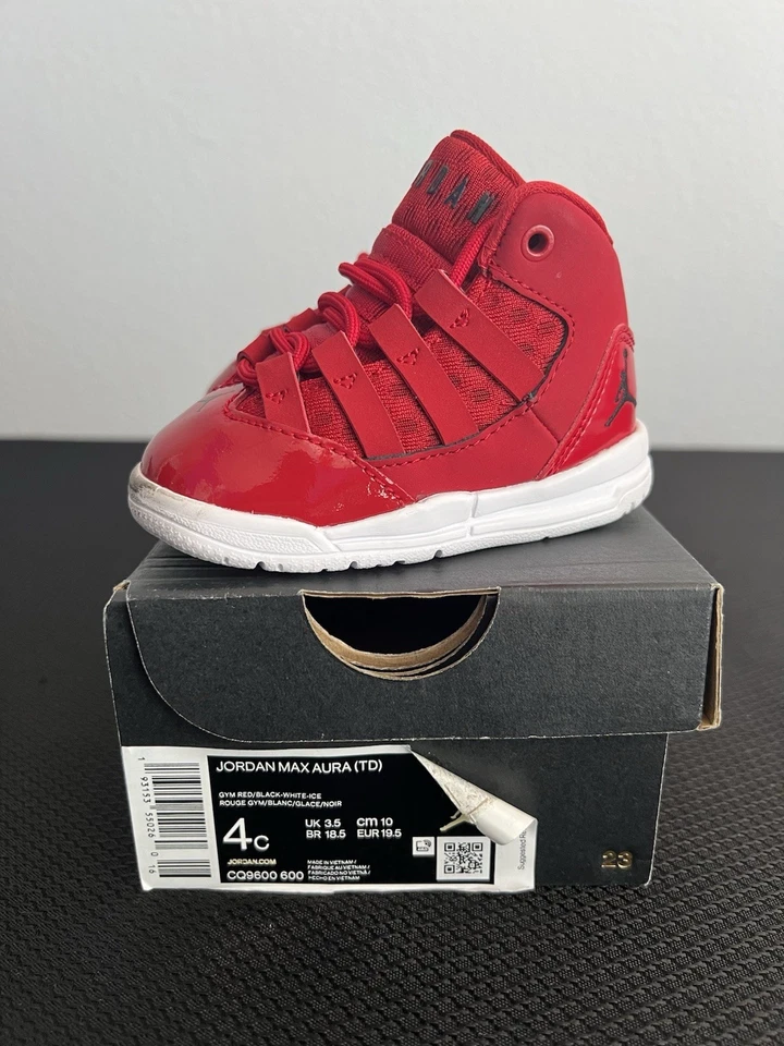 Nike Air Jordan Max Aura Toddler Size 4C CQ9600-600 Red - Image 1 of 3
