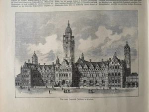 RK/IZ 1893 Zeitungsdruck 595 London England Imperial Institut von Winterfeld - Bild 1 von 6
