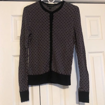 Cárdigan Ann Taylor Diamante Jacquard Para Mujer Talla Pequeña Carrera Academia Preppy Foto 1 de 4