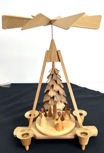 Dregeno Piramide Angeli Legno Artigianale RDT Scatola Originale 11" x 8,5 x 4,75" Vintage - Foto 1 di 11