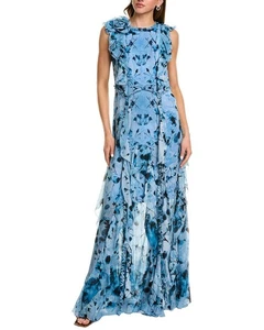 Maxi Vestido Estampado Marchesa Notte Para Mujer Azul 16 - Imagen 1 de 3